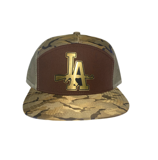 LA Brown Camo Snap Back